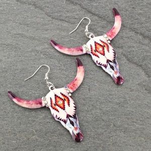 Large Steer Head Earrings